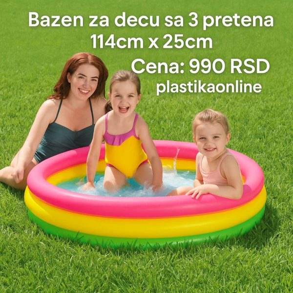 Intex bazen za decu 114cm x 25cm, intex bazen za decu , dečiji bazen sa mekanim dnom, mali bazen za terasu