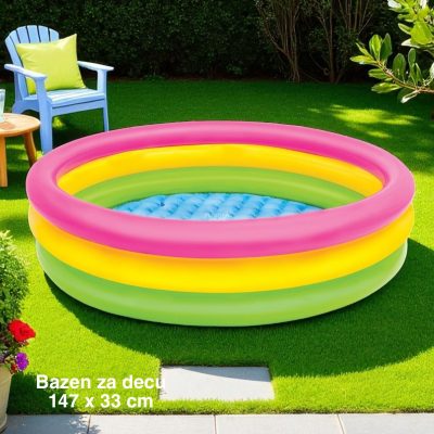 Intex bazen za decu 147cm x 33cm, intex bazen za decu , dečiji bazen sa mekanim dnom, mali bazen za terasu