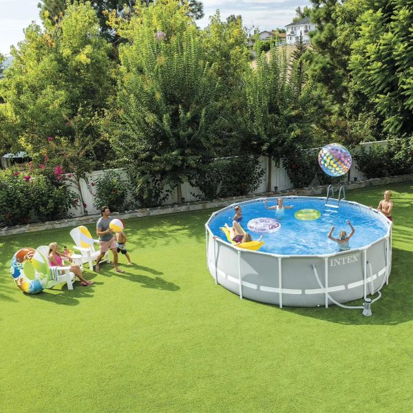 Okrugli Prism Frame bazen 610x132 , veliki porodični bazen, bazen sa čeličnim ramom, Intex Prism Frame bazen, montažni bazen za dvorište, bazen sa pumpom i prekrivačem, najbolji bazeni za leto