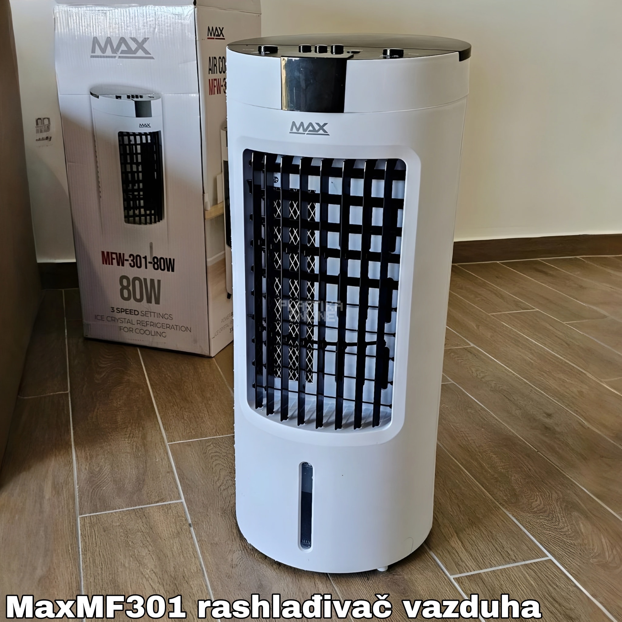 Rashlađivač vazduha Max MFW-301-80W, rashlađivač sa vodom, rashladni uređaj bez klime, mobilni rashladni uređaj