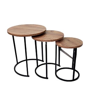 Set metalnih stolova black wood