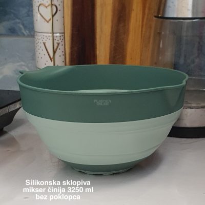 Silikonska sklopiva mikser činija 3250 ml bez poklopca, velika činija za miksanje , kuhinjska činija za miksanje, činija za miksanje sklopiva , Sklopiva činija za kampovanje,