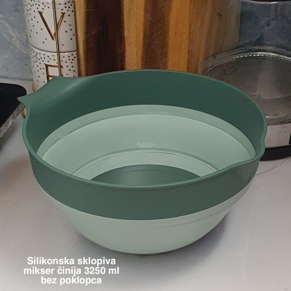 Silikonska sklopiva mikser činija 3250 ml bez poklopca, velika činija za miksanje , kuhinjska činija za miksanje, činija za miksanje sklopiva , Sklopiva činija za kampovanje,
