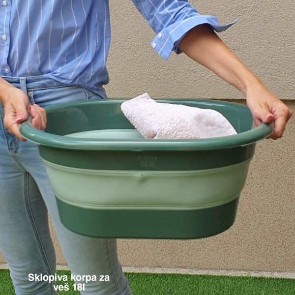 Sklopiva korpa za čist veš 18 L , Plasticna sklopiva korpa sklopiva korpa za ves Plastična korpa za veš