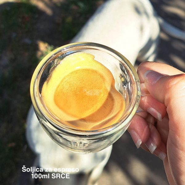 Šoljica za espreso 100ml SRCE ,Šoljica sa duplim dnom ,šoljica SRCE,šoljica za espreso