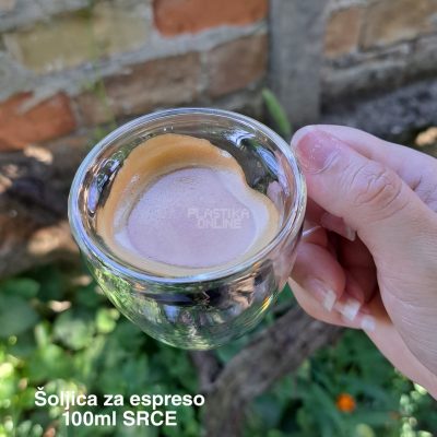 Šoljica za espreso 100ml SRCE ,Šoljica sa duplim dnom ,šoljica SRCE,šoljica za espreso