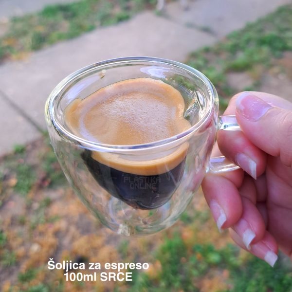Šoljica za espreso 100ml SRCE ,Šoljica sa duplim dnom ,šoljica SRCE,šoljica za espreso