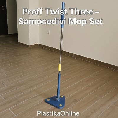 Trouglasti mop samocedivi 360 , Rotirajući mop 360 stepeni, Trouglasti mop za čišćenje podova, Samocedivi mop sa mikrovlaknima, Proff Twist Three