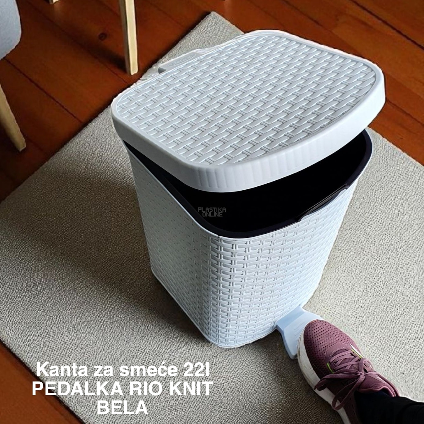 Kanta za smeće 22l pedalka RIO KNIT, kanta za otpad, kanta za smeće, kanta za kuhinju, kanta za kupatilo, kanta za kancelariju, pedalka bez