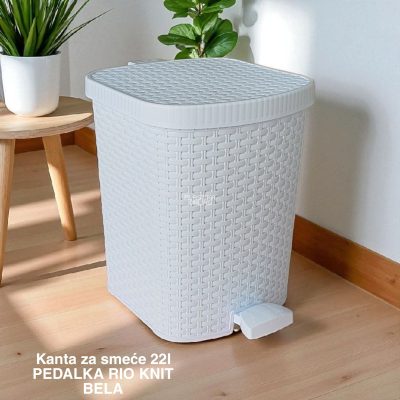 Kanta za smeće 22l pedalka RIO KNIT, kanta za otpad, kanta za smeće, kanta za kuhinju, kanta za kupatilo, kanta za kancelariju, pedalka bez