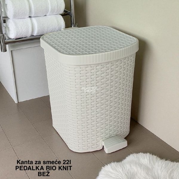Kanta za smeće 22l pedalka RIO KNIT, kanta za otpad, kanta za smeće, kanta za kuhinju, kanta za kupatilo, kanta za kancelariju, pedalka bez
