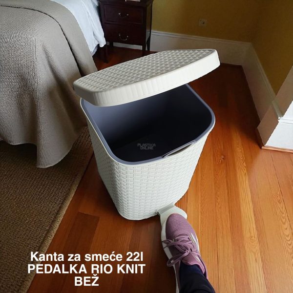Kanta za smeće 22l pedalka RIO KNIT, kanta za otpad, kanta za smeće, kanta za kuhinju, kanta za kupatilo, kanta za kancelariju, pedalka bez