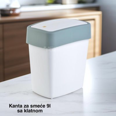Kanta za smeće 9l sa klatnom , kanta za otpad, kanta za smeće, kanta za kuhinju, kanta za kupatilo, kanta za kancelariju bela morska pena.jpg
