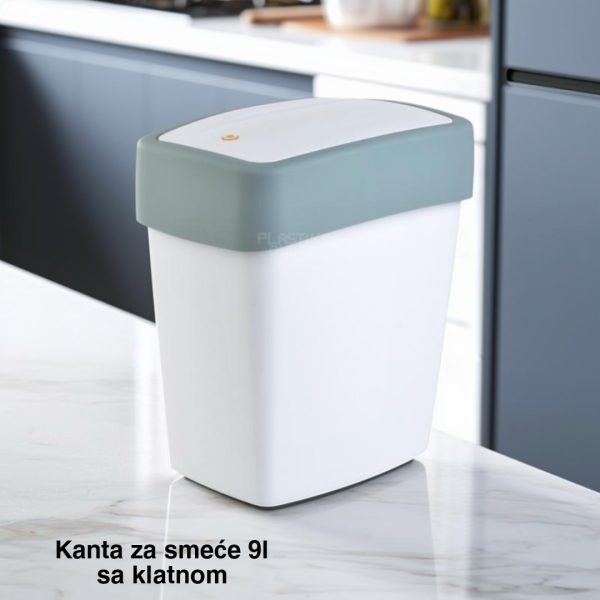 Kanta za smeće 9l sa klatnom , kanta za otpad, kanta za smeće, kanta za kuhinju, kanta za kupatilo, kanta za kancelariju bela morska pena.jpg