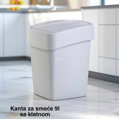 Kanta za smeće 9l sa klatnom , kanta za otpad, kanta za smeće, kanta za kuhinju, kanta za kupatilo, kanta za kancelariju svetlo siva