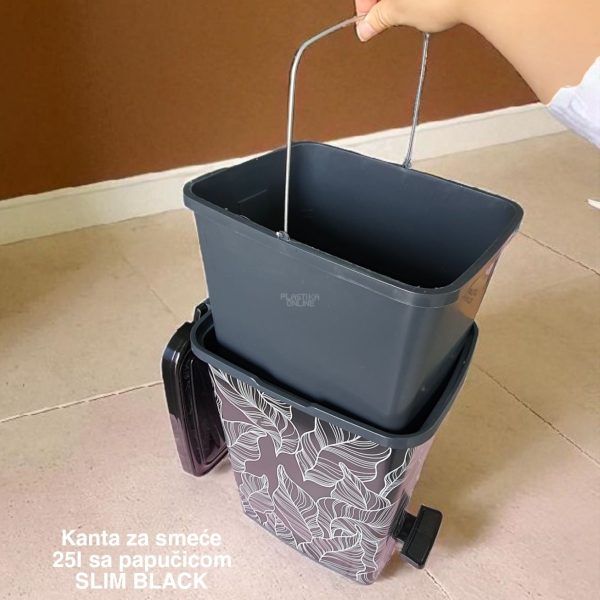 Kanta za smeće od 25l sa papučicom SLIM , kanta za otpad, kanta za smeće, kanta za kuhinju, kanta za kupatilo, kanta za kancelariju slim