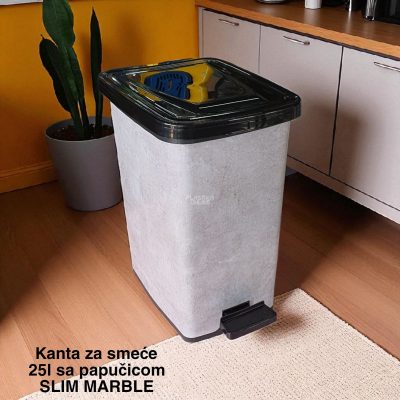Kanta za smeće od 25l sa papučicom SLIM , kanta za otpad, kanta za smeće, kanta za kuhinju, kanta za kupatilo, kanta za kancelariju slim