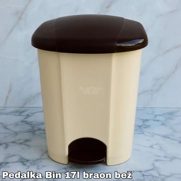 Kanta za smeće sa pedalom 17l , kanta za otpad, kanta za smeće, kanta za kuhinju, kanta za kupatilo, kanta za kancelariju bez braon