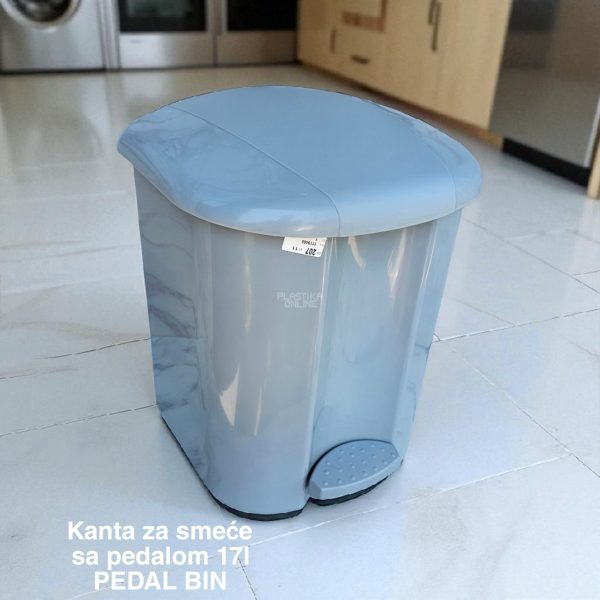 Kanta za smeće sa pedalom 17l , kanta za otpad, kanta za smeće, kanta za kuhinju, kanta za kupatilo, kanta za kancelariju siva 1