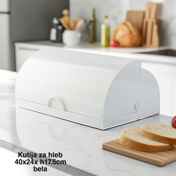 Kutija za hleb 40 x 24 x H17,5 cm , kutija za hleb, plastična kutija za hleb, kutija za odlaganje hleba bela