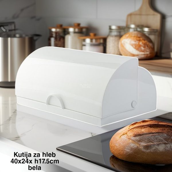 Kutija za hleb 40 x 24 x H17,5 cm , kutija za hleb, plastična kutija za hleb, kutija za odlaganje hleba bela