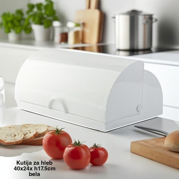 Kutija za hleb 40 x 24 x H17,5 cm , kutija za hleb, plastična kutija za hleb, kutija za odlaganje hleba bela
