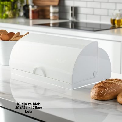 Kutija za hleb 40 x 24 x H17,5 cm , kutija za hleb, plastična kutija za hleb, kutija za odlaganje hleba bela