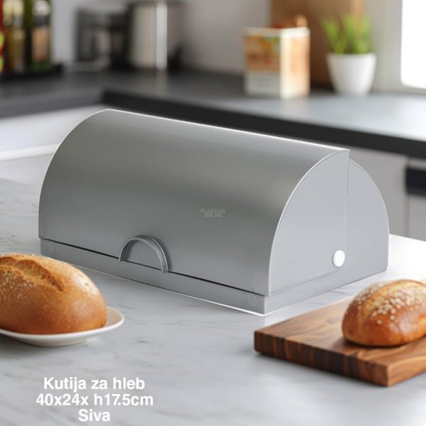 Kutija za hleb 40 x 24 x H17,5 cm , kutija za hleb, plastična kutija za hleb, kutija za odlaganje hleba siva 1