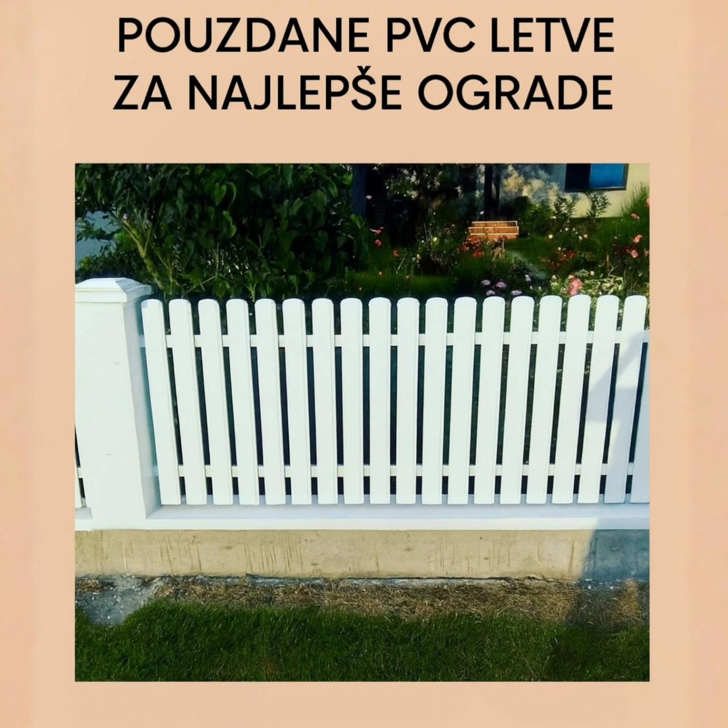 PVC letva za ograde h100 , Pvc ograde, Plastične ograde, Pvc tarabice , Ograde za terasu , Pvc ogradice, 10cm bele