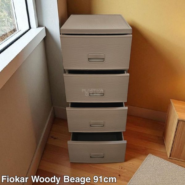 Plastične fioke Woody 91 cm, plasticni fiokar, plasticne police sa fiokama, plasticne fioke za odlaganje, plasticni fiokari bez 1