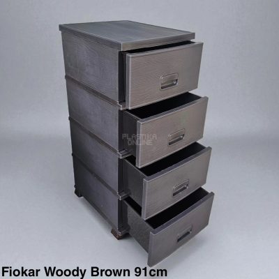 Plastične fioke Woody 91 cm, plasticni fiokar, plasticne police sa fiokama, plasticne fioke za odlaganje, plasticni fiokari brown