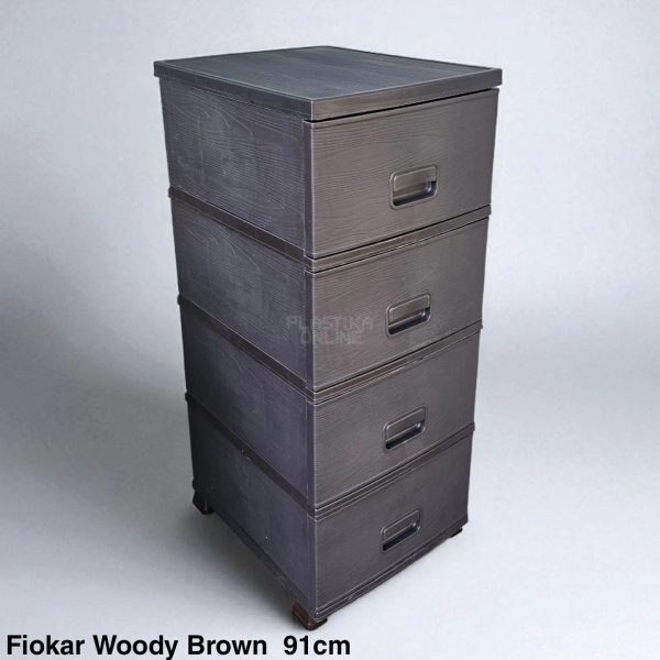 Plastične fioke Woody 91 cm, plasticni fiokar, plasticne police sa fiokama, plasticne fioke za odlaganje, plasticni fiokari brown
