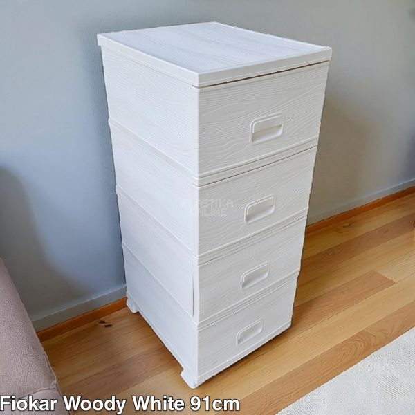 Plastične fioke Woody 91 cm, plasticni fiokar, plasticne police sa fiokama, plasticne fioke za odlaganje, plasticni fiokari white 1