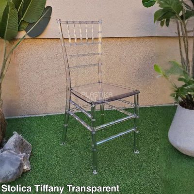 Providne stolice Tiffany 92cm, plastične Tiffany stolice, luksuzne stolice za proslave, moderne stolice za venčanja, providne stolice za svadbe i proslave