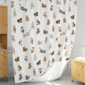 Jednodelna zavesa za kupatilo 180 puta 200 cm kitties