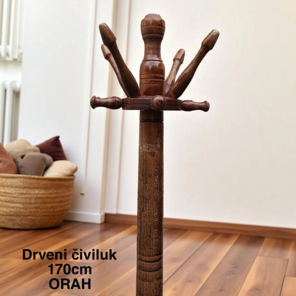 Drveni čiviluk 170cm , Stabilan drveni čiviluk, Drveni čiviluk, stalak za garderobu