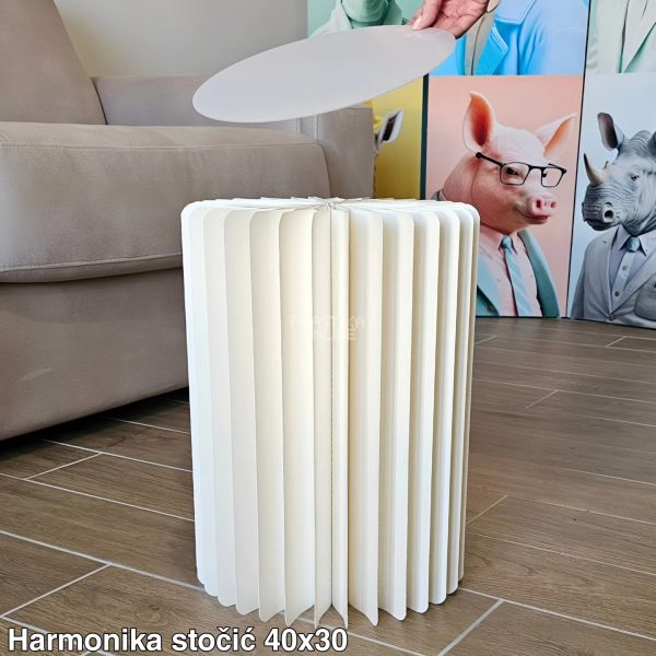 Harmonika Sto 40x30, Harmonika sto 60x30, Harmonika stočić, Moderan stočić, sto na rasklapanje, Dekorativni stočić, Origami sto, papirni sto, Harmonika stočić 40x30