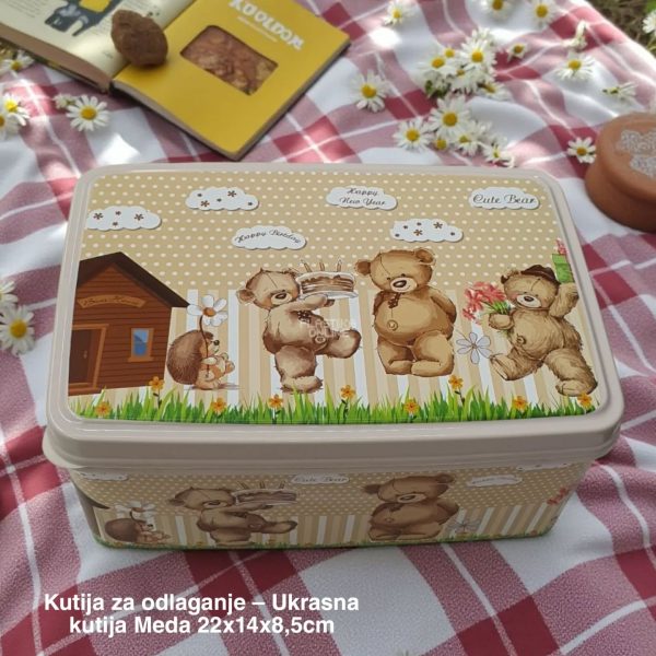 Kutija za odlaganje 22x14x8.5cm MEDA, Kutija za odlaganje sa dezenom, Višenamenska kutija za odlaganje, kutije za odlaganje