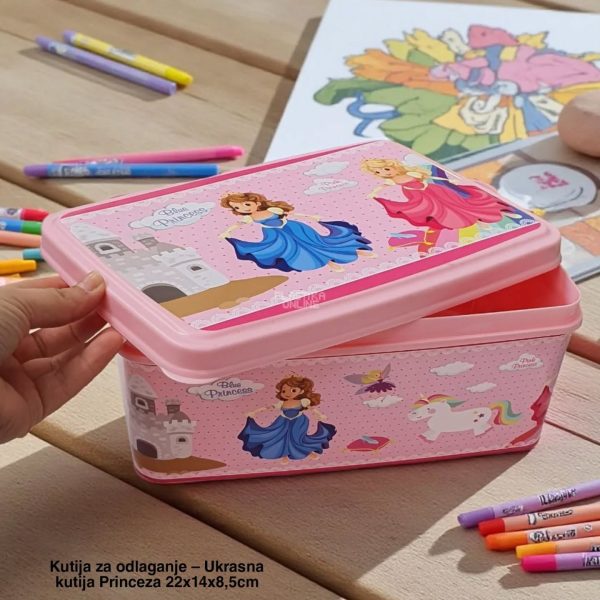 Kutija za odlaganje 22x14x8.5cm PRINCEZA, Kutija za odlaganje sa dezenom, Višenamenska kutija za odlaganje, kutije za odlaganje
