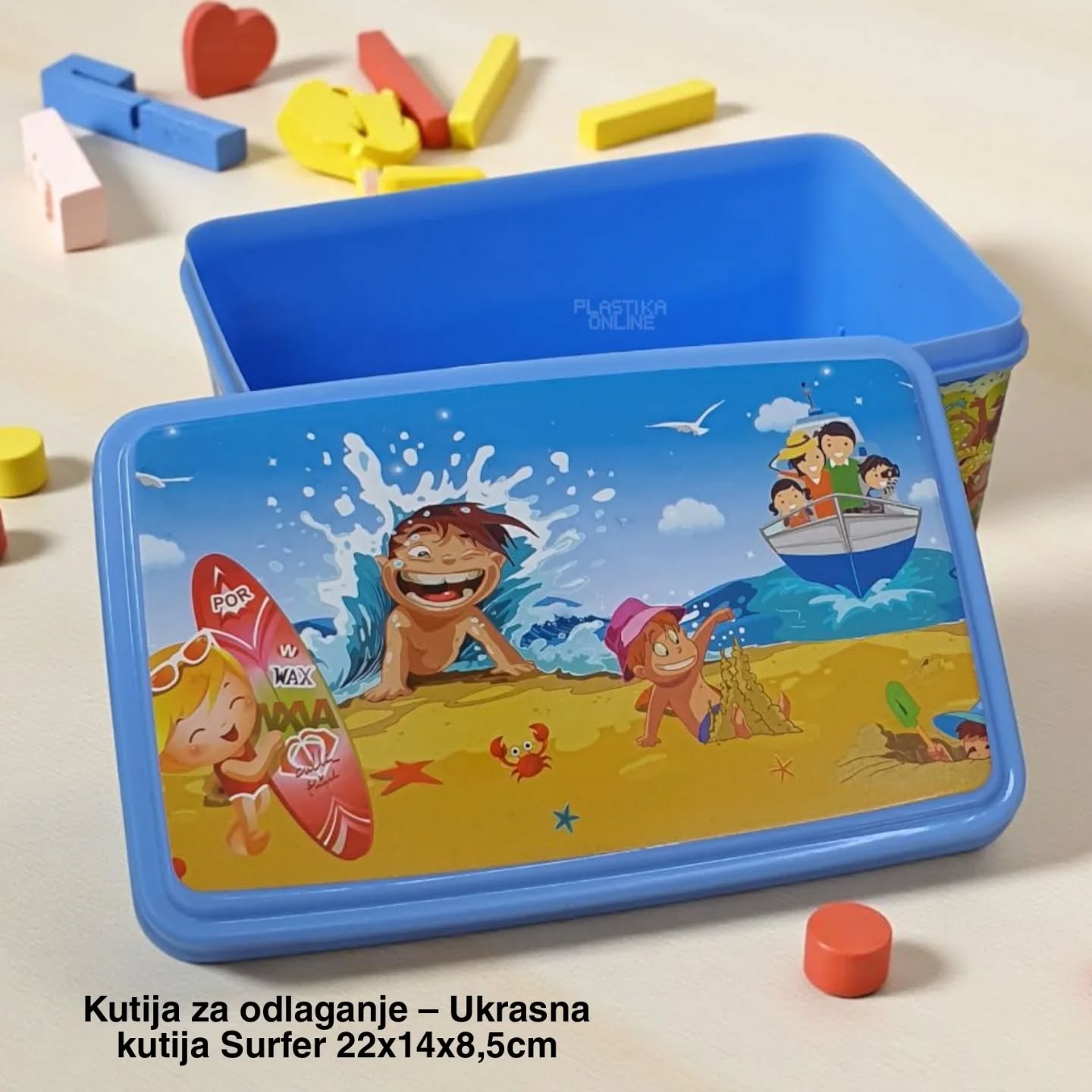 Kutija za odlaganje 22x14x8.5cm SURFER, Kutija za odlaganje sa dezenom, Višenamenska kutija za odlaganje, kutije za odlaganje. 1