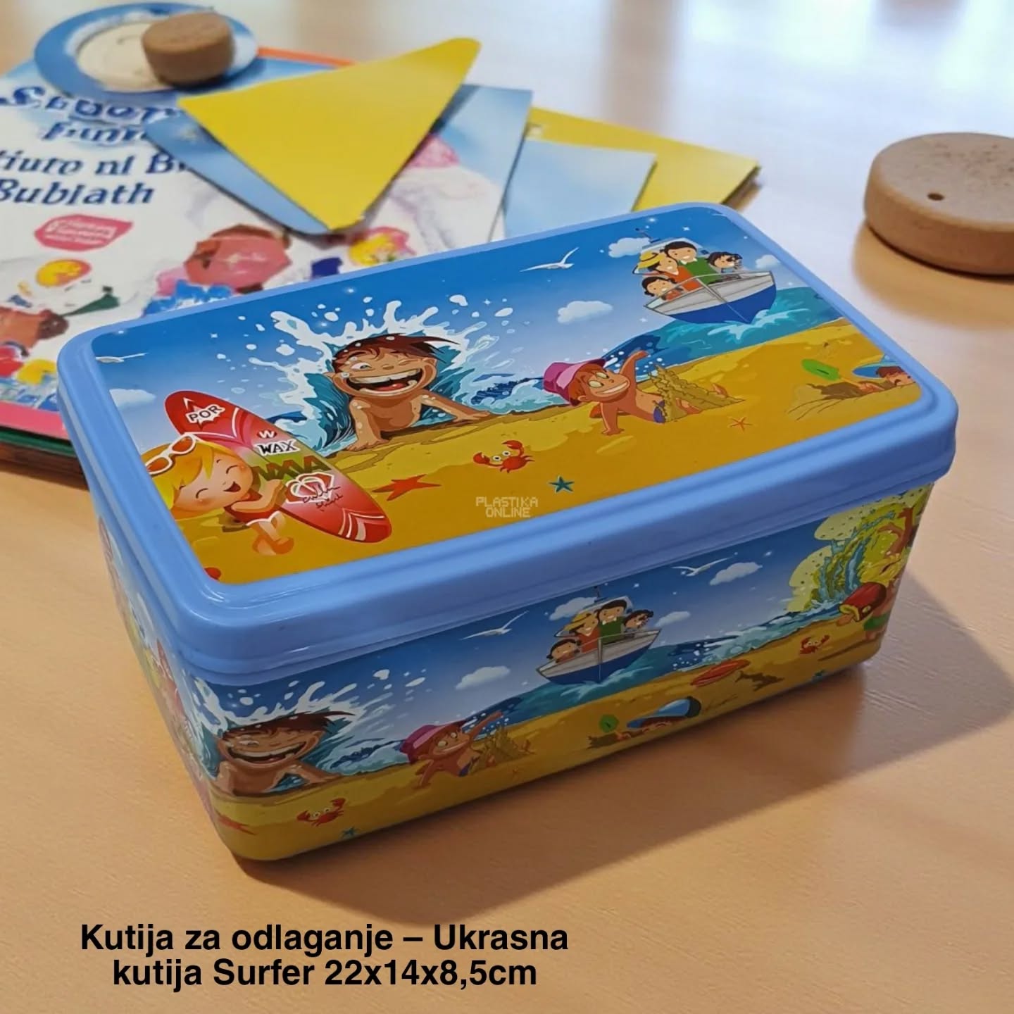 Kutija za odlaganje 22x14x8.5cm SURFER, Kutija za odlaganje sa dezenom, Višenamenska kutija za odlaganje, kutije za odlaganje. 1