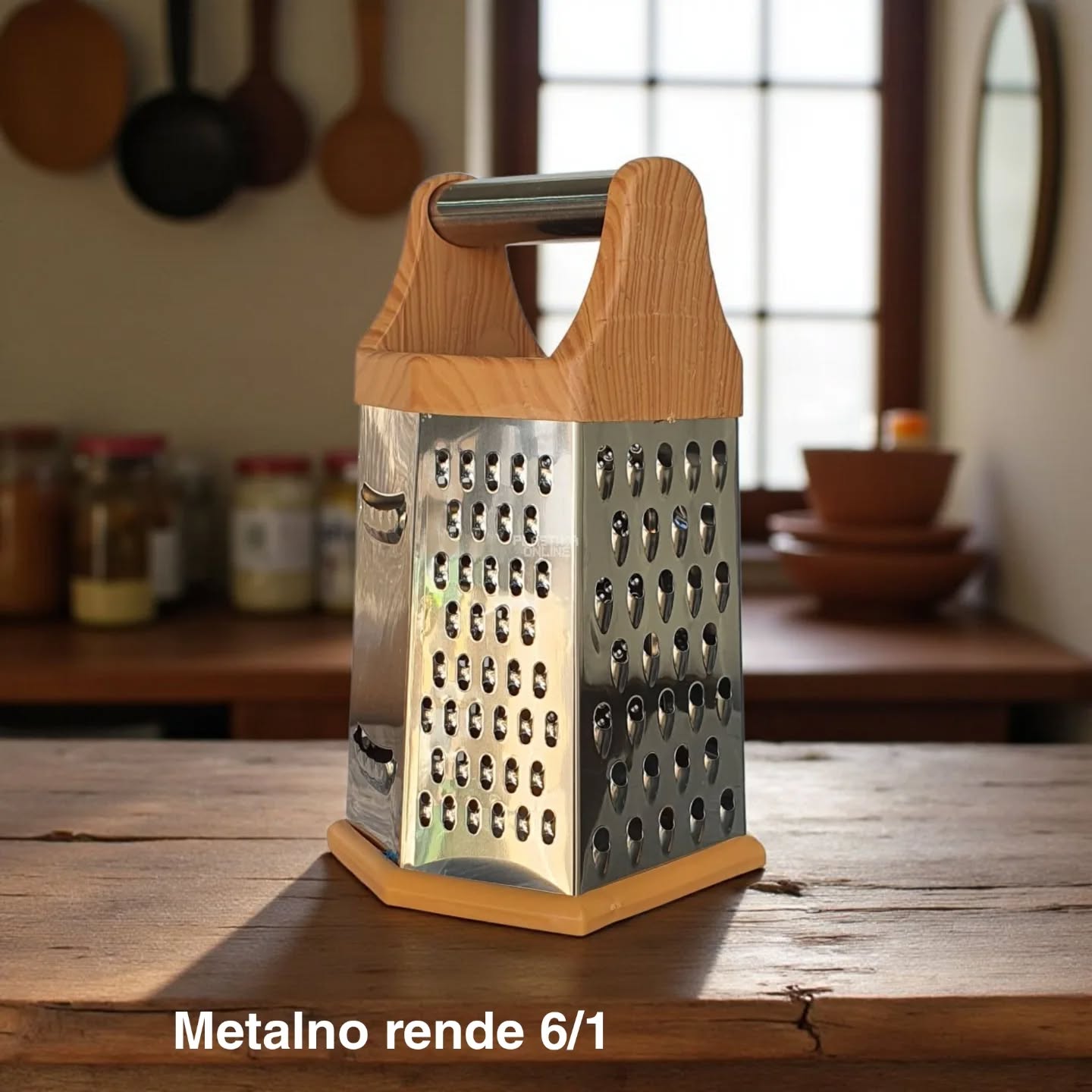 Metalno rende 6, rende od nerđajućeg čelika, kuhinjsko rende, višenamensko rende, rende za sir, rende za povrće