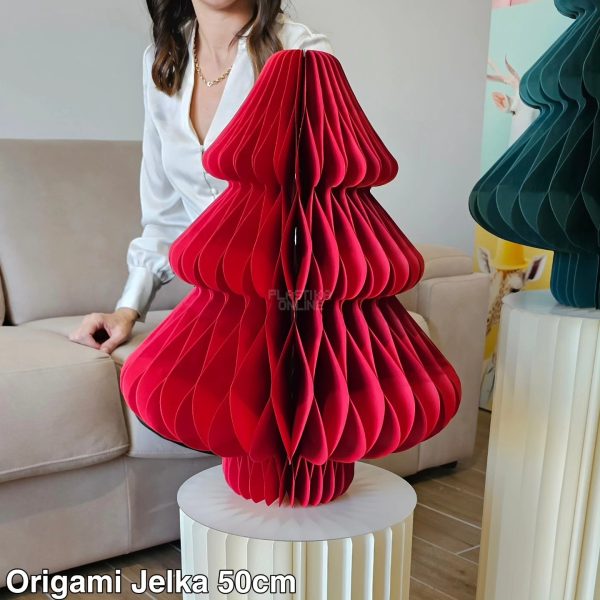 Origami jelka 50 cm, jelka od papira, Dekorativna jelka, praktična jelka, Jelka u više boja,mala jelka