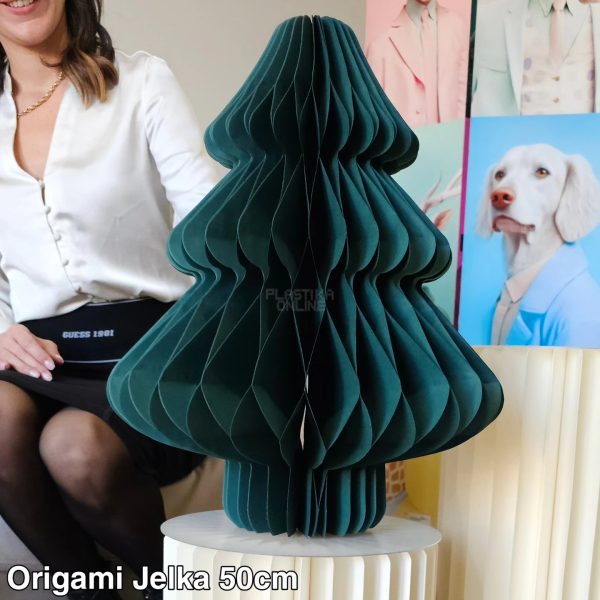 Origami jelka 50 cm, jelka od papira, Dekorativna jelka, praktična jelka, Jelka u više boja,mala jelka
