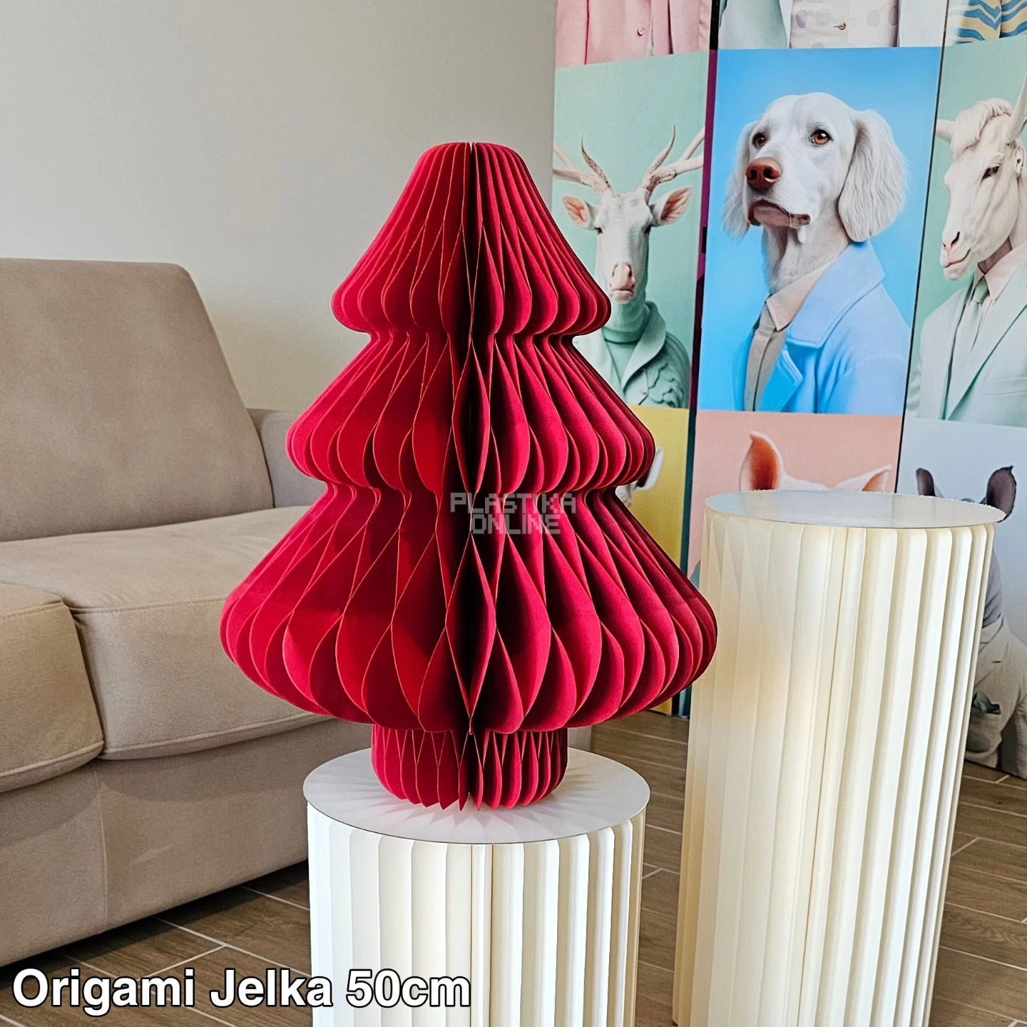 Origami jelka 50 cm, jelka od papira, Dekorativna jelka, praktična jelka, Jelka u više boja,mala jelka