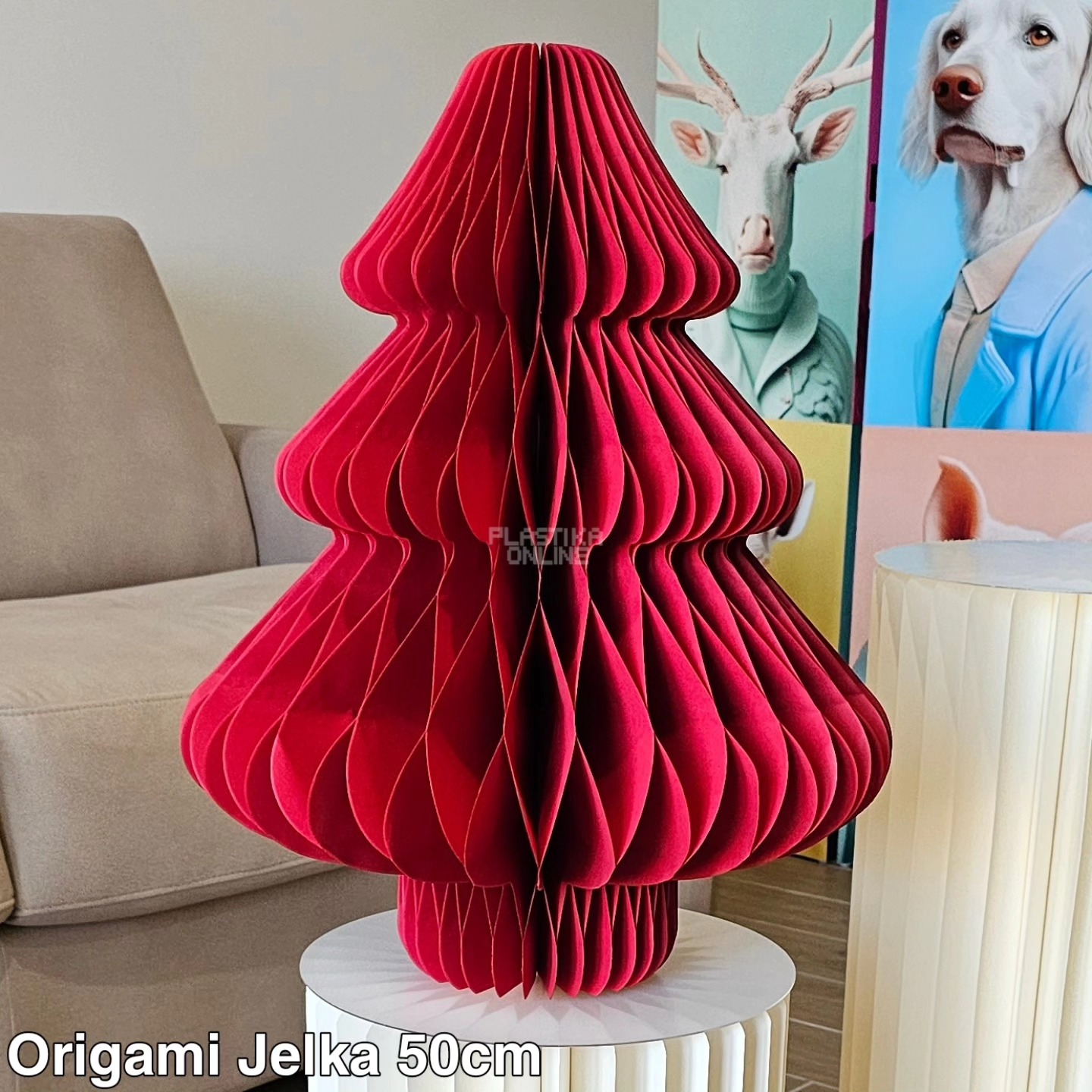 Origami jelka 50 cm, jelka od papira, Dekorativna jelka, praktična jelka, Jelka u više boja,mala jelka