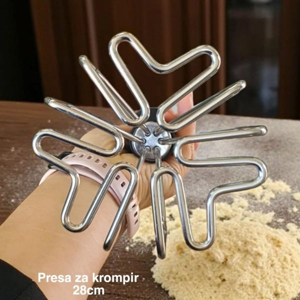 Pasirka za krompir 28cm , Metalna presa za krompir, Savršen pire krompir, Savršen pire bez grudvica, Kuhinjski alat za pire,recept za savršene Gnocchi