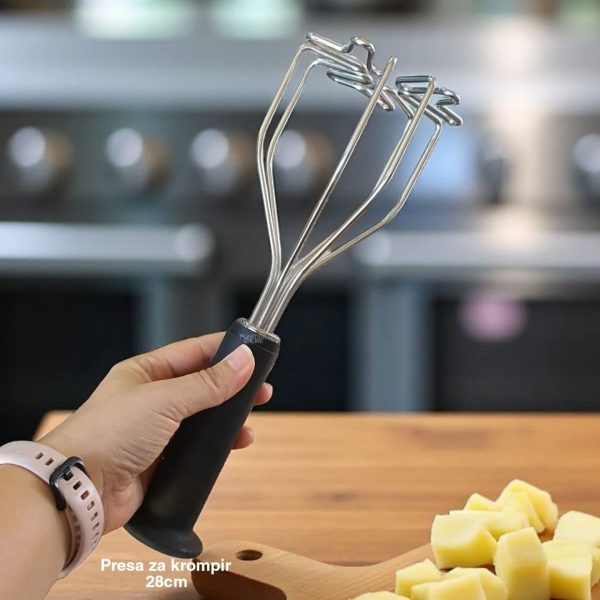 Pasirka za krompir 28cm , Metalna presa za krompir, Savršen pire krompir, Savršen pire bez grudvica, Kuhinjski alat za pire,recept za savršene Gnocchi