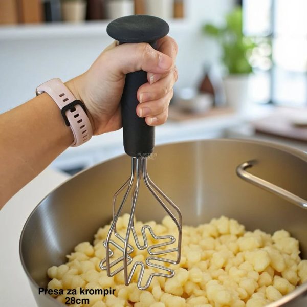 Pasirka za krompir 28cm , Metalna presa za krompir, Savršen pire krompir, Savršen pire bez grudvica, Kuhinjski alat za pire,recept za savršene Gnocchi