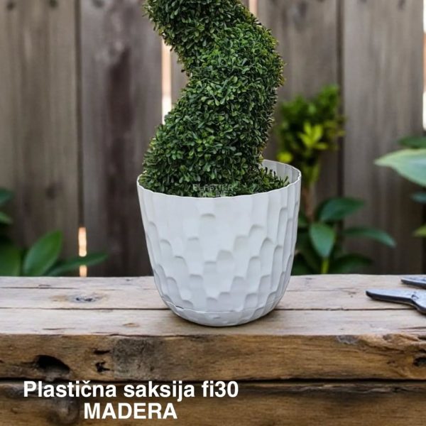 Plastična saksija fi30 MADERA, Dekorativne saksije, Najlepše saksije za cveće, Neobične saksije za cveće, Okrugle saksije, Saksije za cveće, Saksije za dvorište,